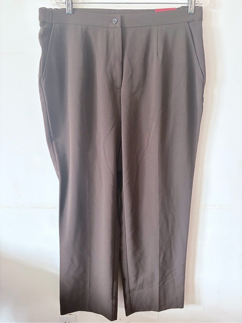 JM Collection Woman’s Straight-Leg Dress Pants in Dark Brown